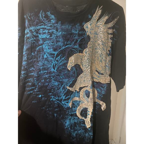 Y2K Affliction Style Chrome Eagle Shirt Size 2XL - Picture 2 of 5